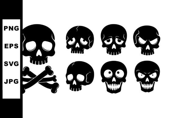 Download Collection of Black Skull Icons with Var - Skull Collection